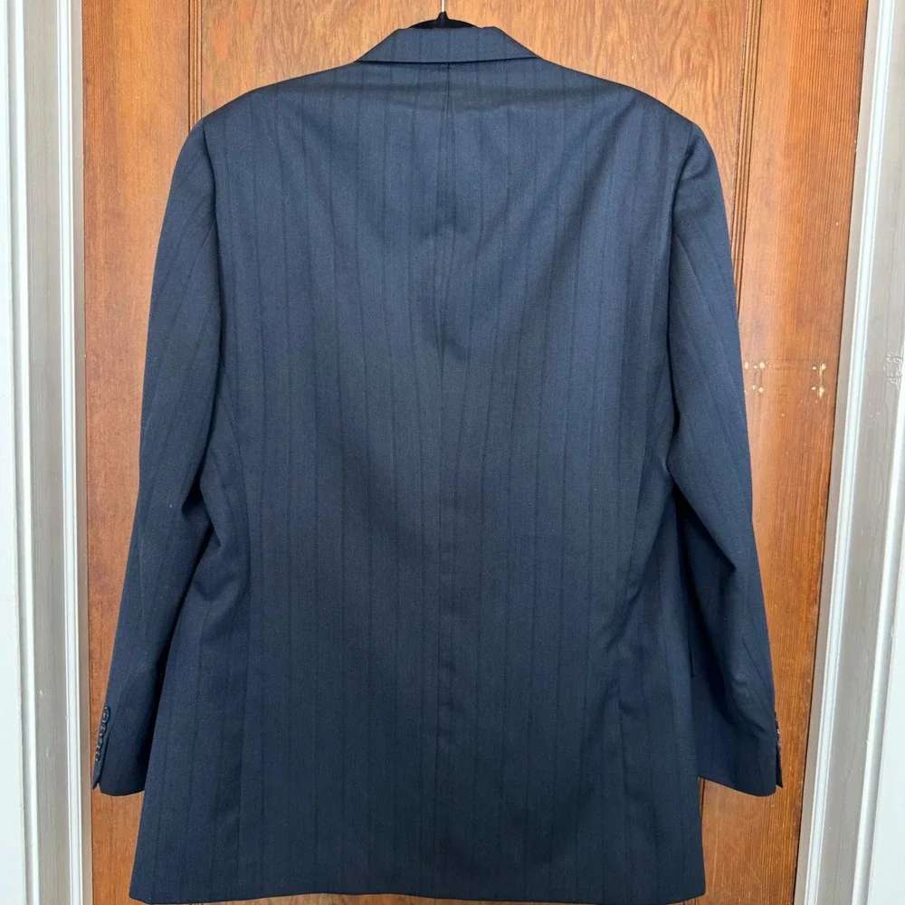 Vintage Christian Dior Monsieur Blazer‎ Mens 41L Navy Pinstripe Jacket